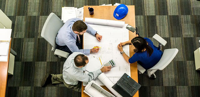 Image of a property management team working together