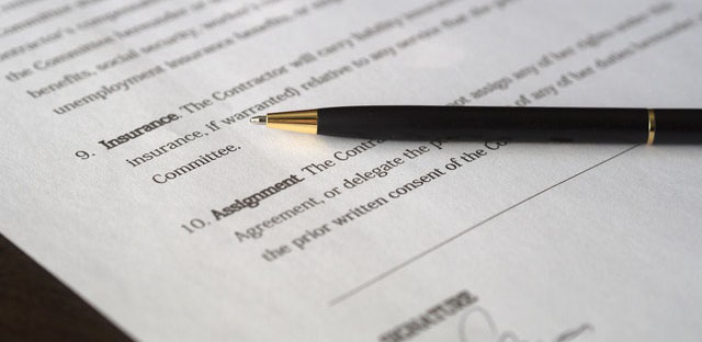 Image of a rental lease agreement